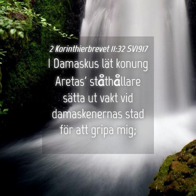 Picture 04 - 2 Korinthierbrevet 11:32 SV1917 - I Damaskus lät konung Aretas' ståthållare - Bible Verse Picture