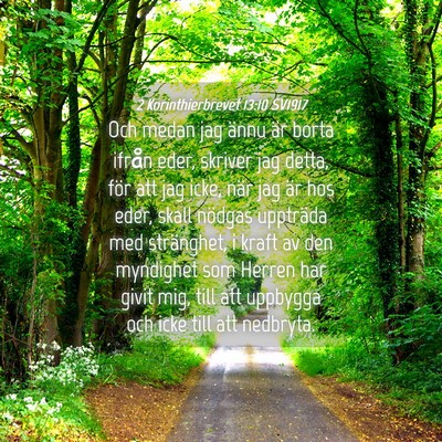 Picture 04 - 2 Korinthierbrevet 13:10 SV1917 - Och medan jag ännu är borta ifrån eder, - Bible Verse Picture