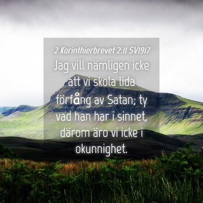 Picture 04 - 2 Korinthierbrevet 2:11 SV1917 - Jag vill nämligen icke att vi skola lida - Bible Verse Picture