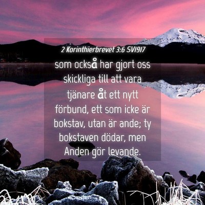 Picture 04 - 2 Korinthierbrevet 3:6 SV1917 - som också har gjort oss skickliga till att vara - Bible Verse Picture