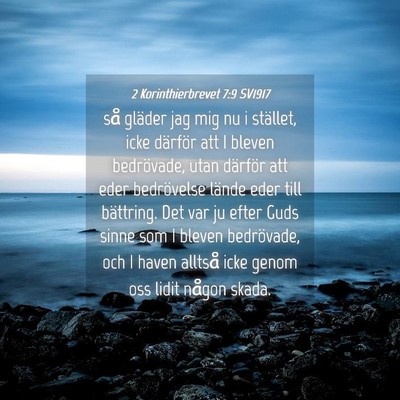 Picture 04 - 2 Korinthierbrevet 7:9 SV1917 - så gläder jag mig nu i stället, icke därför - Bible Verse Picture