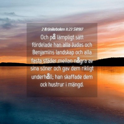 Picture 04 - 2 Krönikeboken 11:23 SV1917 - Och på lämpligt sätt fördelade han alla Judas - Bible Verse Picture