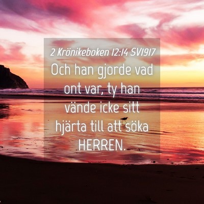 Picture 04 - 2 Krönikeboken 12:14 SV1917 - Och han gjorde vad ont var, ty han vände icke - Bible Verse Picture