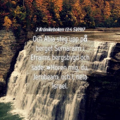 Picture 04 - 2 Krönikeboken 13:4 SV1917 - Och Abia steg upp på berget Semaraim i Efraims - Bible Verse Picture