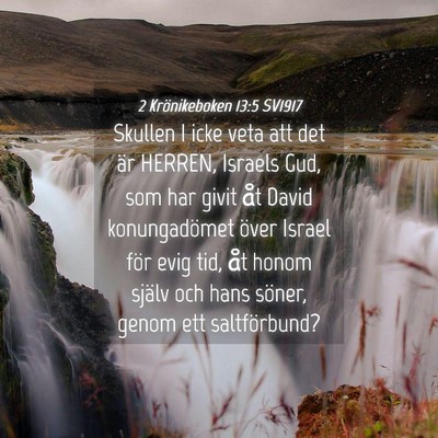 Picture 04 - 2 Krönikeboken 13:5 SV1917 - Skullen I icke veta att det är HERREN, Israels - Bible Verse Picture