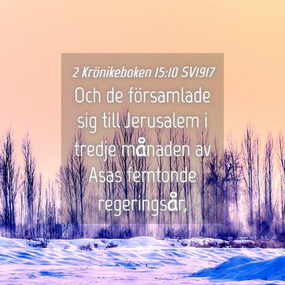 Picture 04 - 2 Krönikeboken 15:10 SV1917 - Och de församlade sig till Jerusalem i tredje - Bible Verse Picture