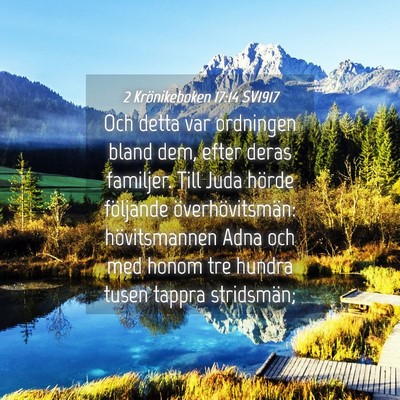 Picture 04 - 2 Krönikeboken 17:14 SV1917 - Och detta var ordningen bland dem, efter deras - Bible Verse Picture