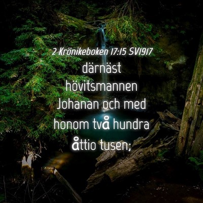Picture 04 - 2 Krönikeboken 17:15 SV1917 - därnäst hövitsmannen Johanan och med honom - Bible Verse Picture