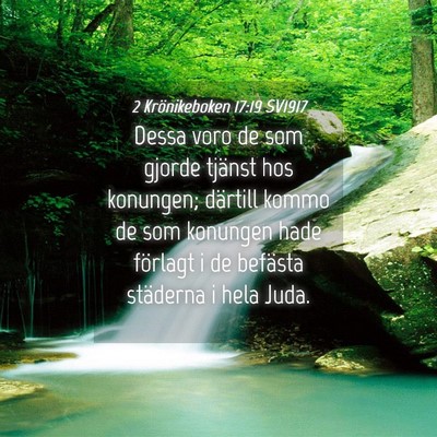 Picture 04 - 2 Krönikeboken 17:19 SV1917 - Dessa voro de som gjorde tjänst hos konungen; - Bible Verse Picture