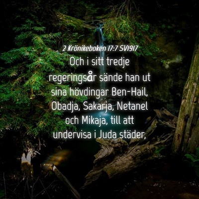 Picture 04 - 2 Krönikeboken 17:7 SV1917 - Och i sitt tredje regeringsår sände han ut sina - Bible Verse Picture