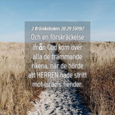 Picture 04 - 2 Krönikeboken 20:29 SV1917 - Och en förskräckelse ifrån Gud kom över alla - Bible Verse Picture