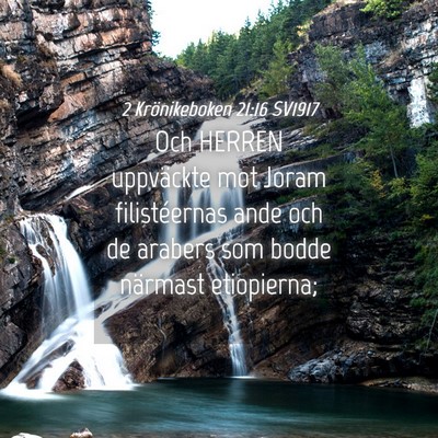 Picture 04 - 2 Krönikeboken 21:16 SV1917 - Och HERREN uppväckte mot Joram filistéernas - Bible Verse Picture