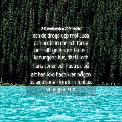 Picture 04 - 2 Krönikeboken 21:17 SV1917 - och de drogo upp mot Juda och bröto in där och - Bible Verse Picture