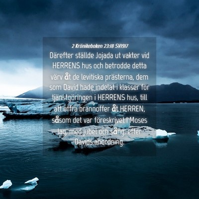 Picture 04 - 2 Krönikeboken 23:18 SV1917 - Därefter ställde Jojada ut vakter vid HERRENS - Bible Verse Picture