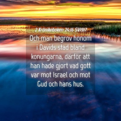Picture 04 - 2 Krönikeboken 24:16 SV1917 - Och man begrov honom i Davids stad bland - Bible Verse Picture