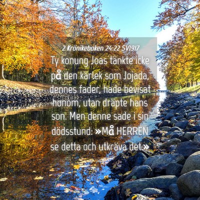Picture 04 - 2 Krönikeboken 24:22 SV1917 - Ty konung Joas tänkte icke på den kärlek som - Bible Verse Picture
