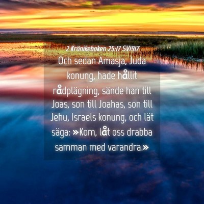 Picture 04 - 2 Krönikeboken 25:17 SV1917 - Och sedan Amasja, Juda konung, hade hållit - Bible Verse Picture