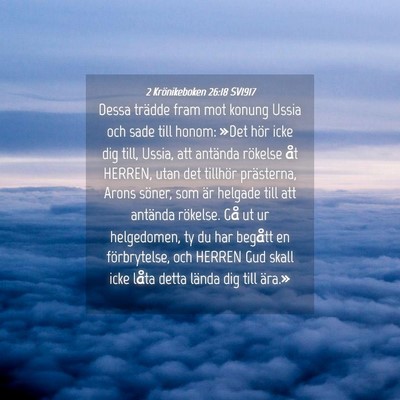 Picture 04 - 2 Krönikeboken 26:18 SV1917 - Dessa trädde fram mot konung Ussia och sade till - Bible Verse Picture