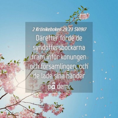 Picture 04 - 2 Krönikeboken 29:23 SV1917 - Därefter förde de syndoffersbockarna fram - Bible Verse Picture