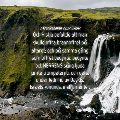 Picture 04 - 2 Krönikeboken 29:27 SV1917 - Och Hiskia befallde att man skulle offra - Bible Verse Picture