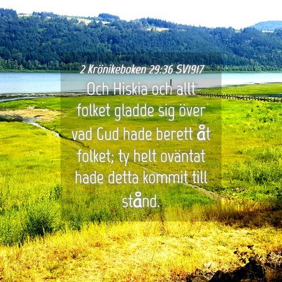 Picture 04 - 2 Krönikeboken 29:36 SV1917 - Och Hiskia och allt folket gladde sig över vad - Bible Verse Picture