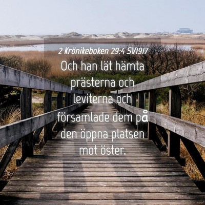 Picture 04 - 2 Krönikeboken 29:4 SV1917 - Och han lät hämta prästerna och leviterna och - Bible Verse Picture