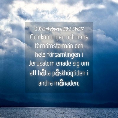 Picture 04 - 2 Krönikeboken 30:2 SV1917 - Och konungen och hans förnämsta män och hela - Bible Verse Picture