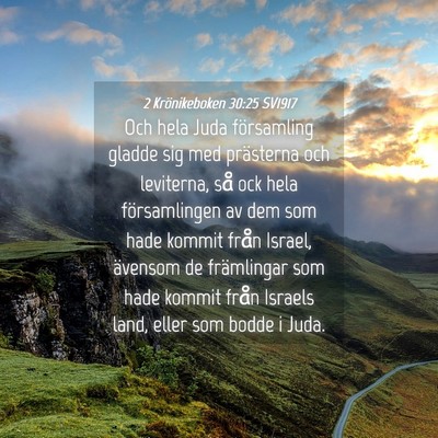 Picture 04 - 2 Krönikeboken 30:25 SV1917 - Och hela Juda församling gladde sig med - Bible Verse Picture