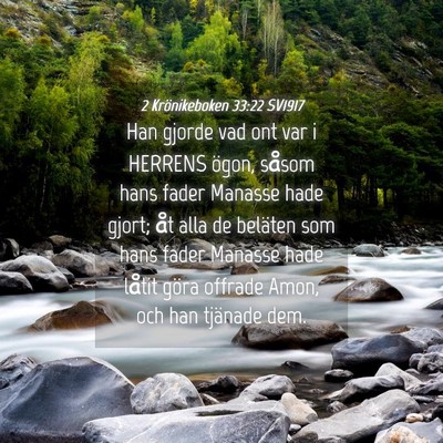 Picture 04 - 2 Krönikeboken 33:22 SV1917 - Han gjorde vad ont var i HERRENS ögon, såsom - Bible Verse Picture
