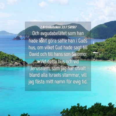 Picture 04 - 2 Krönikeboken 33:7 SV1917 - Och avgudabelätet som han hade låtit göra - Bible Verse Picture