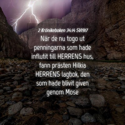 Picture 04 - 2 Krönikeboken 34:14 SV1917 - När de nu togo ut penningarna som hade influtit - Bible Verse Picture