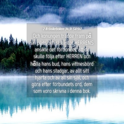 Picture 04 - 2 Krönikeboken 34:31 SV1917 - Och konungen trädde fram på sin plats och slöt - Bible Verse Picture