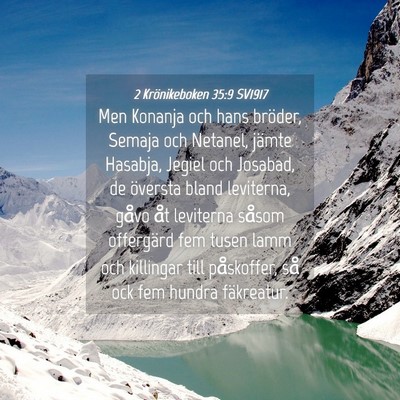 Picture 04 - 2 Krönikeboken 35:9 SV1917 - Men Konanja och hans bröder, Semaja och Netanel, - Bible Verse Picture