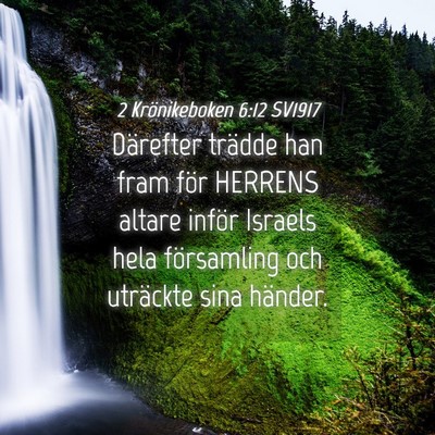 Picture 04 - 2 Krönikeboken 6:12 SV1917 - Därefter trädde han fram för HERRENS altare - Bible Verse Picture
