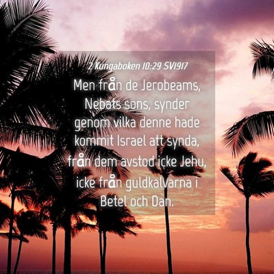 Picture 04 - 2 Kungaboken 10:29 SV1917 - Men från de Jerobeams, Nebats sons, synder genom - Bible Verse Picture