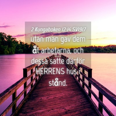 Picture 04 - 2 Kungaboken 12:14 SV1917 - utan man gav dem åt arbetarna, och dessa satte - Bible Verse Picture