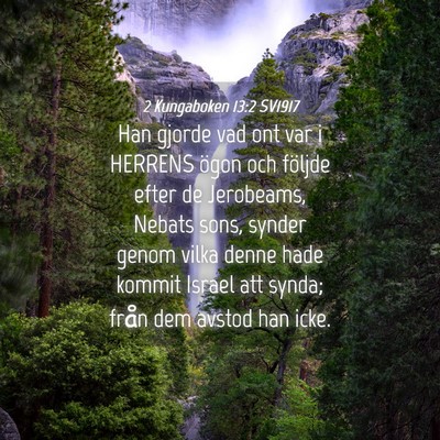 Picture 04 - 2 Kungaboken 13:2 SV1917 - Han gjorde vad ont var i HERRENS ögon och - Bible Verse Picture