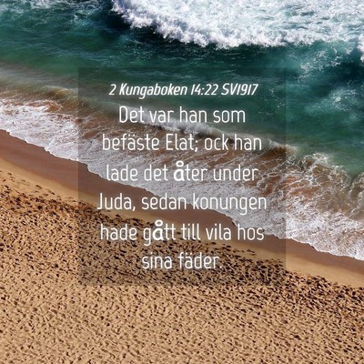 Picture 04 - 2 Kungaboken 14:22 SV1917 - Det var han som befäste Elat; ock han lade det - Bible Verse Picture