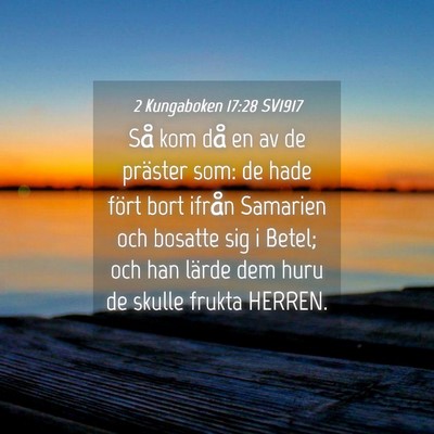 Picture 04 - 2 Kungaboken 17:28 SV1917 - Så kom då en av de präster som: de hade fört - Bible Verse Picture