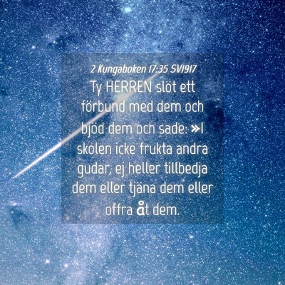 Picture 04 - 2 Kungaboken 17:35 SV1917 - Ty HERREN slöt ett förbund med dem och bjöd - Bible Verse Picture