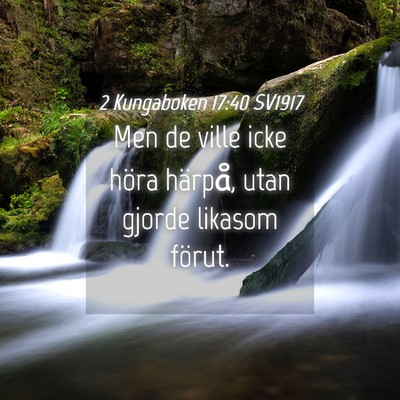 Picture 04 - 2 Kungaboken 17:40 SV1917 - Men de ville icke höra härpå, utan gjorde - Bible Verse Picture