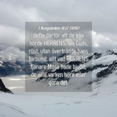 Picture 04 - 2 Kungaboken 18:12 SV1917 - detta därför att de icke hörde HERRENS, sin - Bible Verse Picture