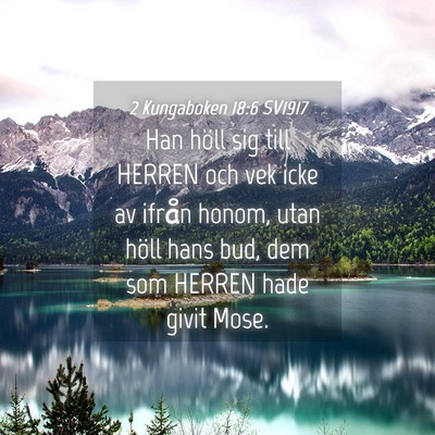 Picture 04 - 2 Kungaboken 18:6 SV1917 - Han höll sig till HERREN och vek icke av ifrån - Bible Verse Picture