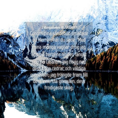Picture 04 - 2 Kungaboken 19:23 SV1917 - Genom dina sändebud smädade du Herren, när du - Bible Verse Picture