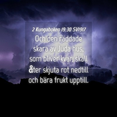 Picture 04 - 2 Kungaboken 19:30 SV1917 - Och den räddade skara av Juda hus, som bliver - Bible Verse Picture