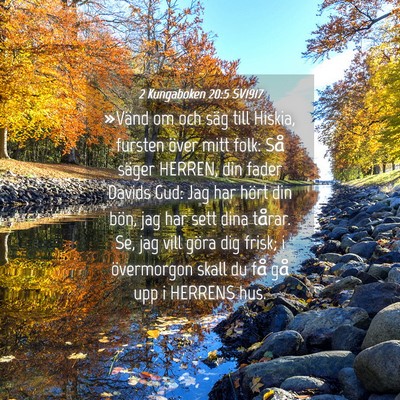 Picture 04 - 2 Kungaboken 20:5 SV1917 - »Vänd om och säg till Hiskia, fursten över - Bible Verse Picture