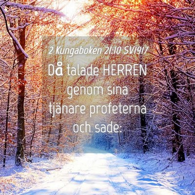Picture 04 - 2 Kungaboken 21:10 SV1917 - Då talade HERREN genom sina tjänare profeterna - Bible Verse Picture