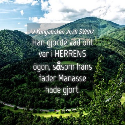 Picture 04 - 2 Kungaboken 21:20 SV1917 - Han gjorde vad ont var i HERRENS ögon, såsom - Bible Verse Picture