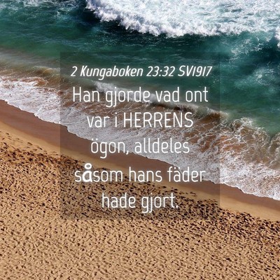 Picture 04 - 2 Kungaboken 23:32 SV1917 - Han gjorde vad ont var i HERRENS ögon, alldeles - Bible Verse Picture