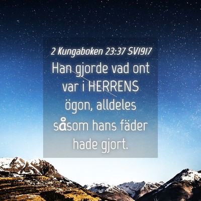 Picture 04 - 2 Kungaboken 23:37 SV1917 - Han gjorde vad ont var i HERRENS ögon, alldeles - Bible Verse Picture